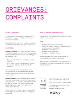 grievances: complaints