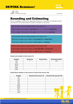 SKWIRK Brainiacs! Rounding and Estimating