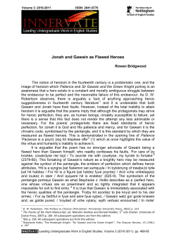 Jonah and Gawain as Flawed Heroes