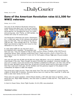 Sons of the American Revolution raise $11,500 for WWII veterans