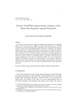 Korea`s Tariff Rate Quota System: Impact of the Doha Development