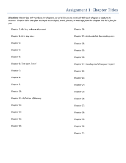 Assignment 1: Chapter Titles