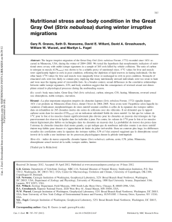 Nutritional stress and body condition in the Great Gray Owl (Strix
