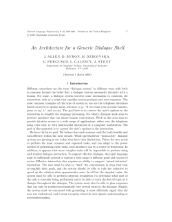 An Architecture for a Generic Dialogue Shell