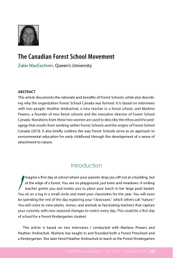 The Canadian Forest School Movement