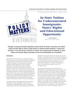In-State Tuition for Undocumented Immigrants: States` Rights and