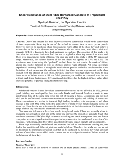 Shear Resistance of Steel Fiber Reinforced Concrete of Trapezoidal