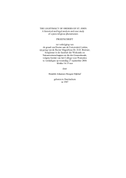 THE LEGITIMACY OF ORDERS OF ST