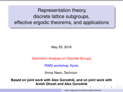 Slides I - RIMS, Kyoto University