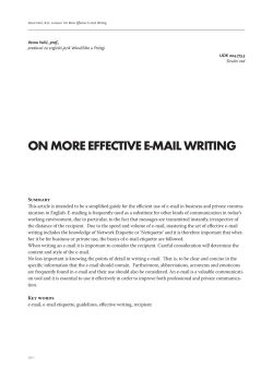 ON MORE EFFECTIVE E