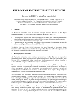 Role of Universities in the Regions