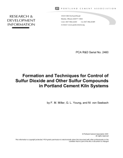 Formation and Techniques for Control of Sulfur Dioxide
