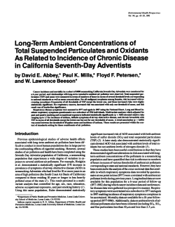 As Related to Incidence of Chronic Disease