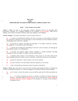 Changes Proposed - Chesapeake Water Environment Association