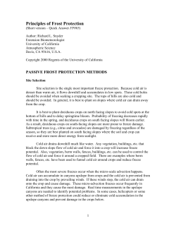 Principles of Frost Protection