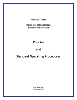 Policies and Standard Operating Procedures