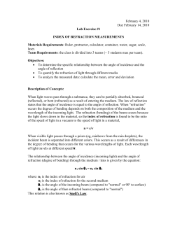 Lab #1: Index of refraction