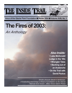 The Fires of 2003 - Glacier Park Foundation