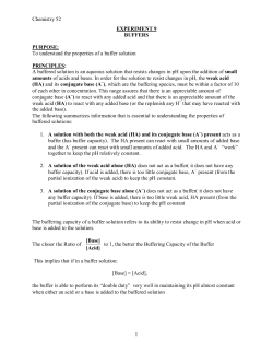 EXPERIMENT 9 BUFFERS PURPOSE