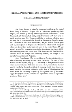 federal preemption and immigrants` rights