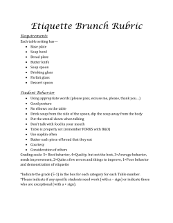 Etiquette Brunch Rubric