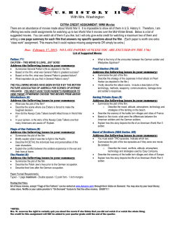 EXTRA CREDIT ASSIGNMENT: WWII Movies