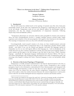 Talking about Temperature in