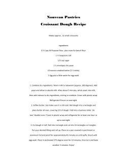 Nouveau Pastries Croissant Dough Recipe