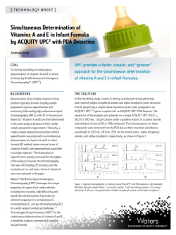 Simultaneous Determination of Vitamins A and E in Infant Formula
