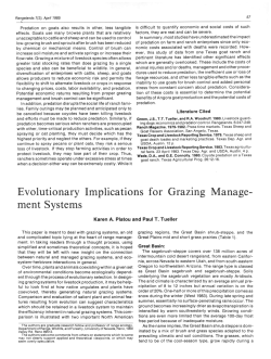 Evolutionary Implications for Grazing Manage