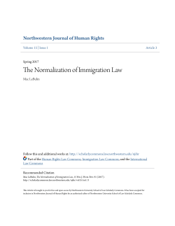The Normalization of Immigration Law
