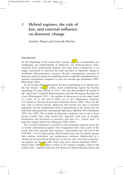 1 Hybrid regimes, the rule of law, and external influence on domestic