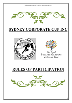 SYDNEY CORPORATE CUP INC RULES OF PARTICIPATION