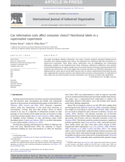 Can information costs affect consumer choice? Nutritional labels in a