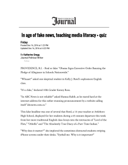 In age of fake news, teaching media literacy + quiz