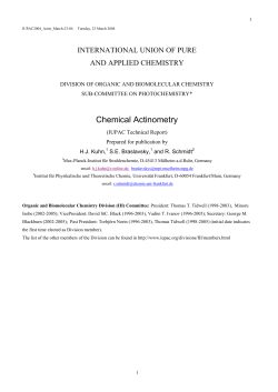 Chemical Actinometry (IUPAC Technical report)