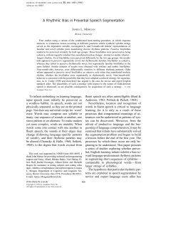 A Rhythmic Bias in Preverbal Speech Segmentation