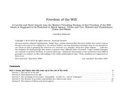 Freedom of the Will - Early Modern Texts