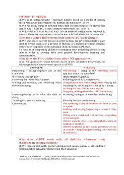 HISTORY TO VERVE: How does VERVE differ from other general