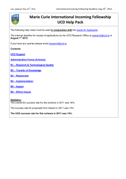 Marie Curie International Incoming Fellowship UCD Help Pack