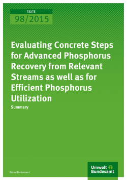 Evaluating Concrete Steps for Advanced Phosphorus Recovery from
