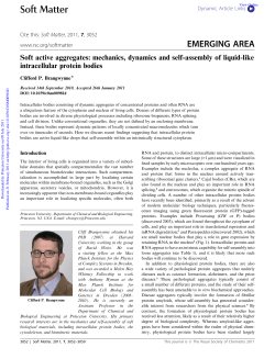 Soft Matter EMERGING AREA