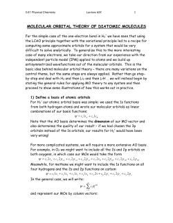 Lecture 26, Molecular Orbital Theory of Diatomic Molecules