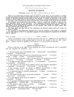 earth science - Regents Earth