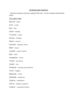 The Scarlet Letter Vocabulary