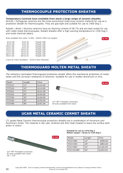thermocouple protection sheaths