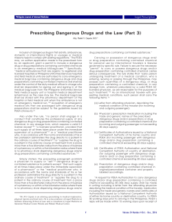 Prescribing Dangerous Drugs and the Law (Part 3)