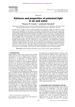 Patterns and properties of polarized light in air and water