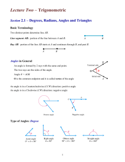 Lecture Two &ndash; Trigonometric