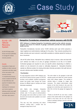 Hampshire Constabulary streamlines vehicle recovery with ELVIS